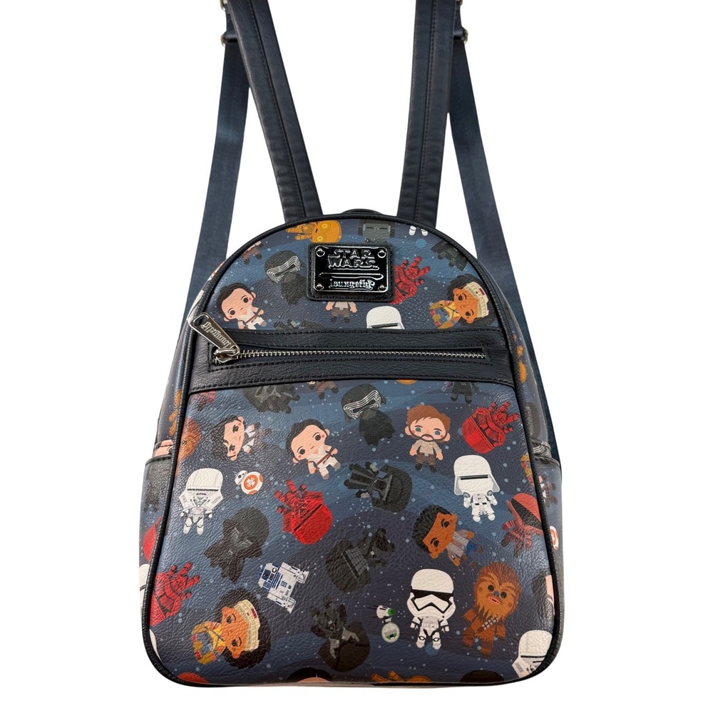 Star Wars Loungefly Mini Backpack Character Print Faux Leather Travel Bag